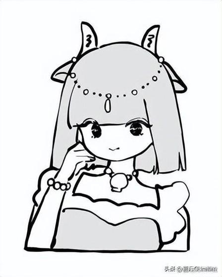 摩羯星座少女简笔画