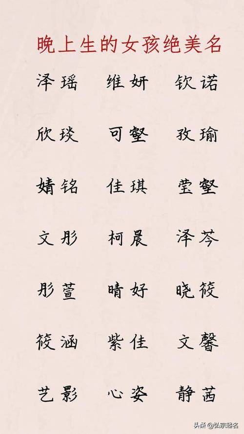 傍晚出生的女孩子取名