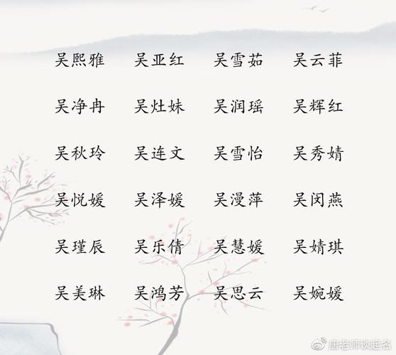 吴姓寓意好的女生两个字名字