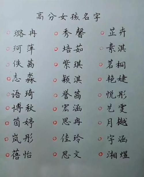 楚姓五行缺火女孩名字大全