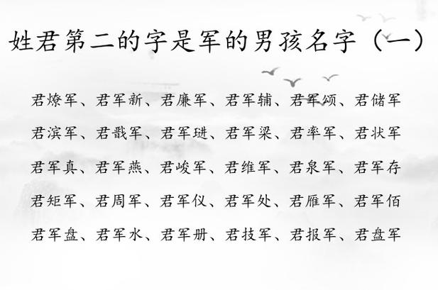 军字取名男孩名字