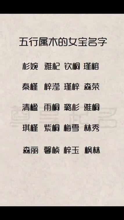 八字起名喜忌 八字喜木的女孩名字大全