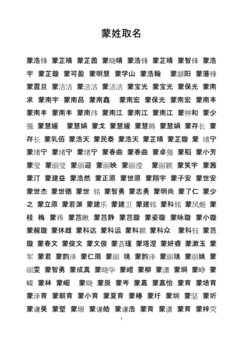 蒙姓女孩起名好听少见的有哪些