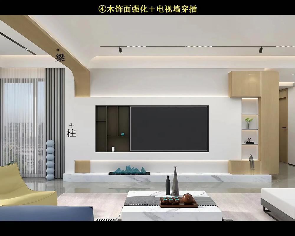 如何化解客厅的梁柱