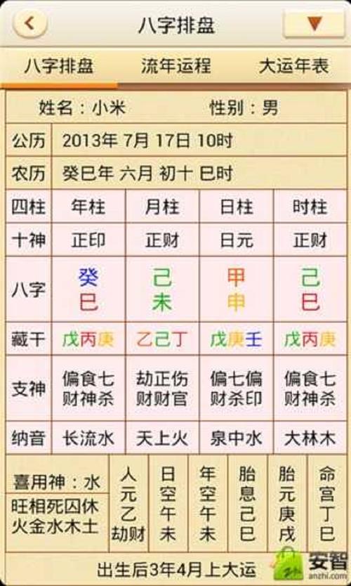 八字命盘查询分析