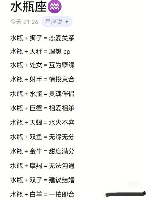 水瓶座和射手星座最配