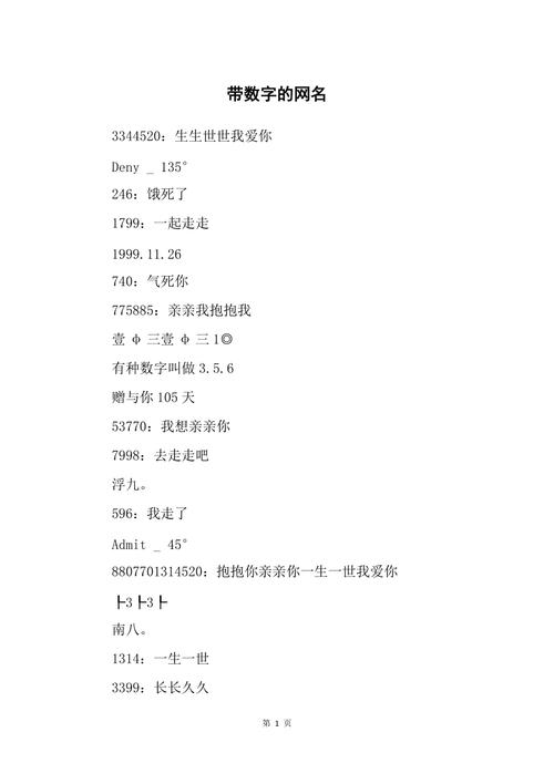 带数字的好听的名字