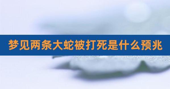 梦见打死大蛇是什么意思