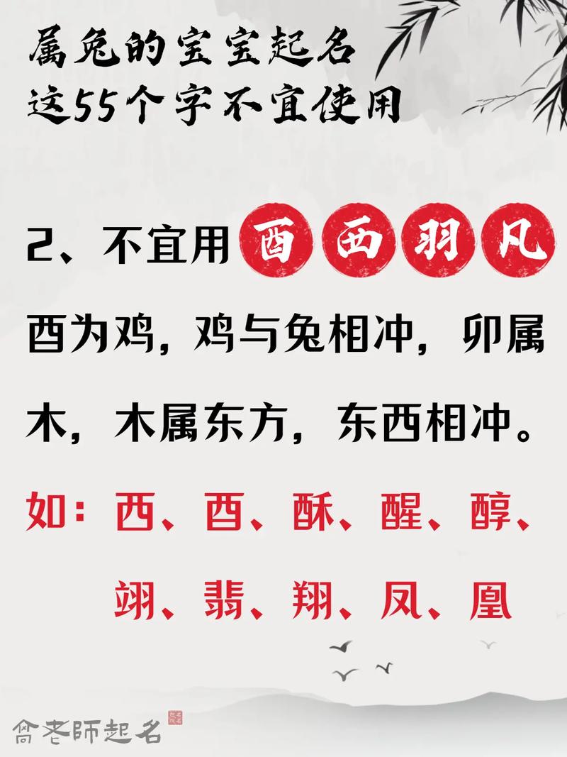 属兔的取名带什么字好