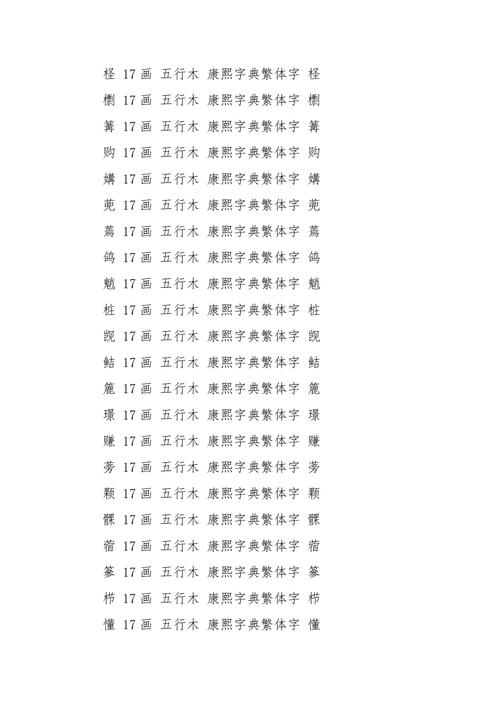 康熙五行起名字典
