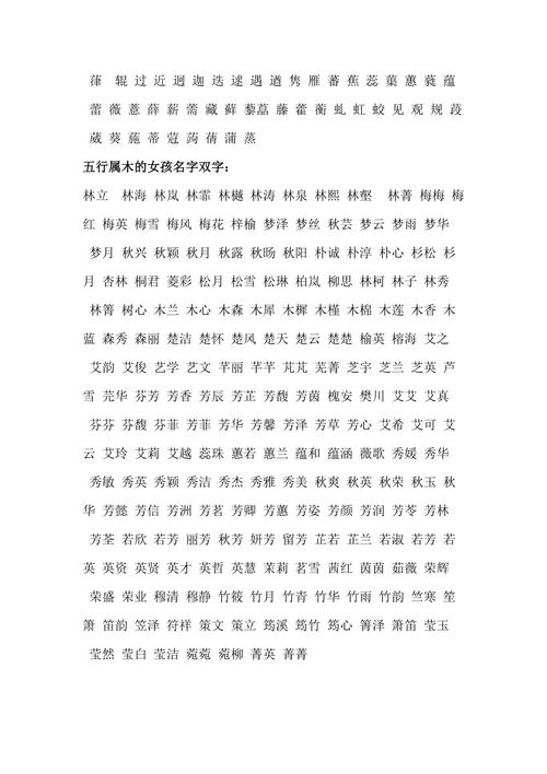 五行缺土木的女孩名字