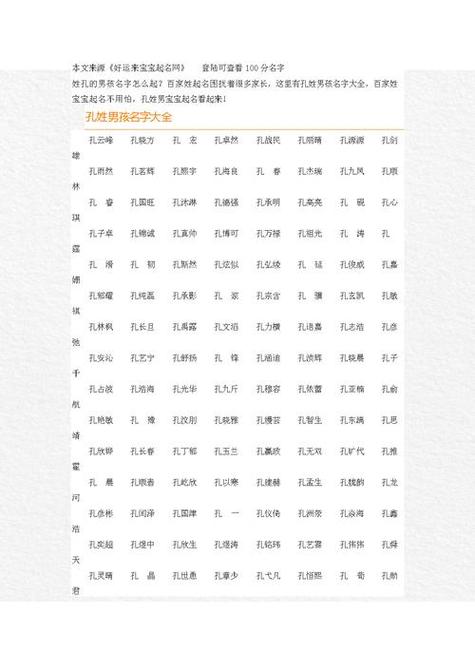 孔姓祥字辈男孩取名