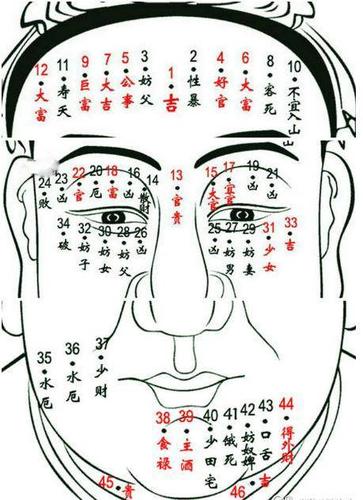 面部10处恶痣图解