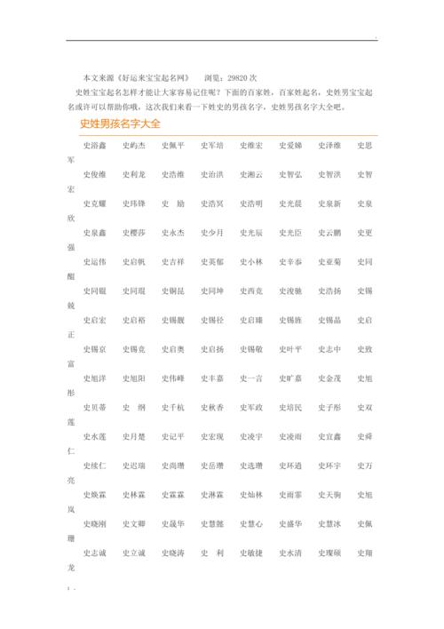 史姓男孩名字2023年4月9日出生的