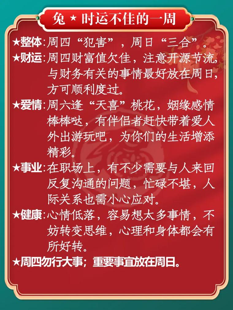 杨清华十二生肖一周运势4月1日—7日