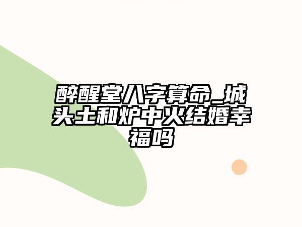 城头土和炉中火结婚幸福吗