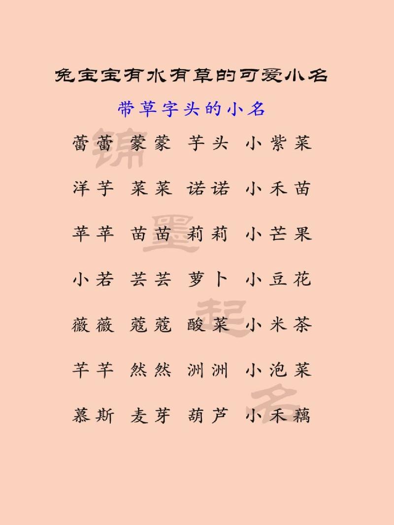 今年12月14日出生男娃有草有水名字