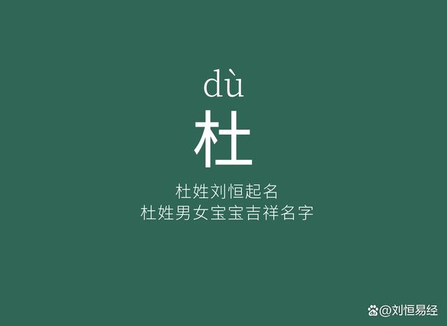 姓杜简单独特的名字