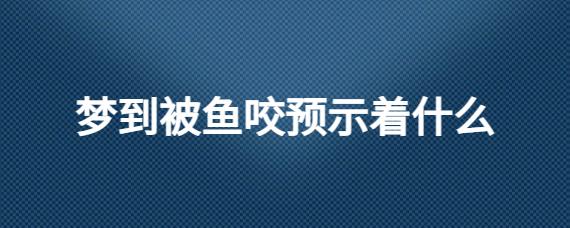 梦见孩子被鱼咬了