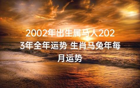 2002属马2021年运势及运程每月运程