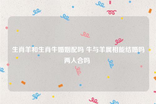 牛与羊属相能结婚吗