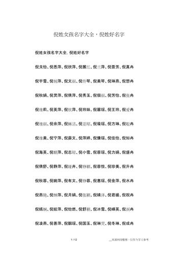 倪姓时尚洋气的单字名字