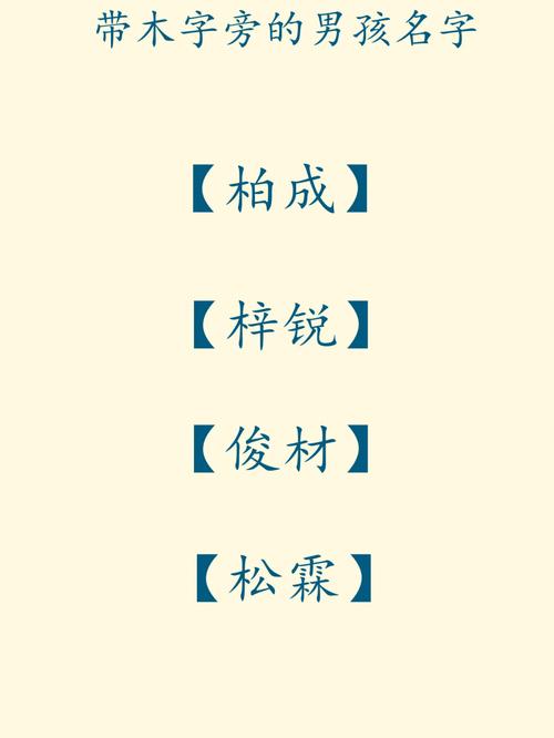男孩取名木字旁最吉利招财的字