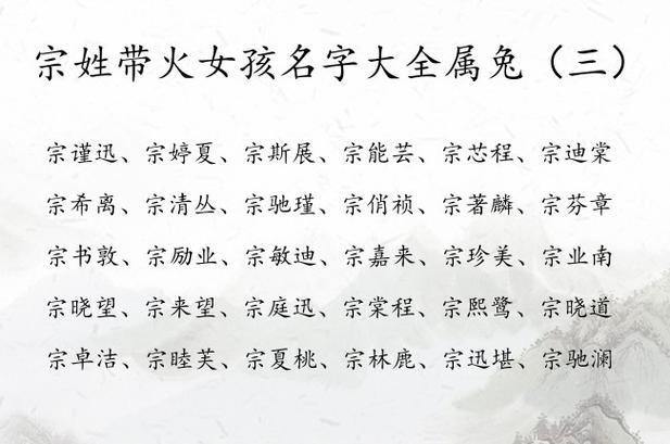 宗姓女孩名字大全洋气属鼠的有哪些