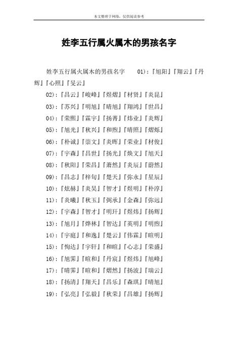 100分带木带火男孩名字