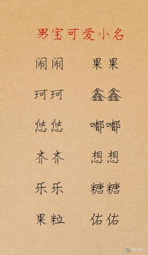 男宝宝名字小名