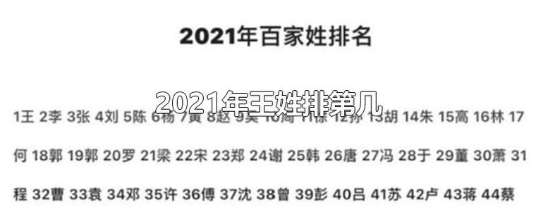 王姓在百家姓人口中排在第几名