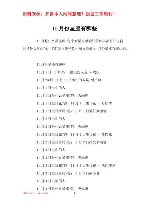 11月1日是什么星座