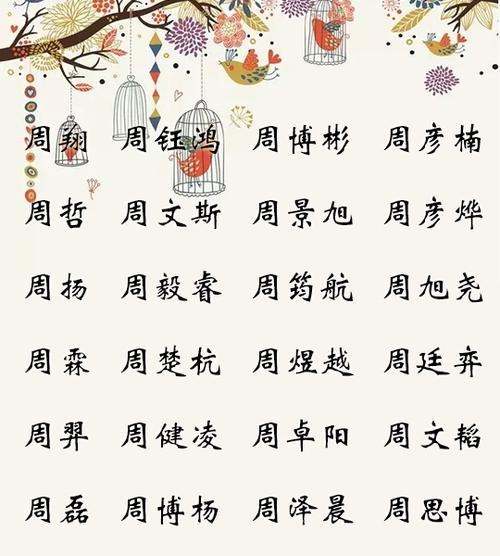 周姓男孩起名大全2019年属猪