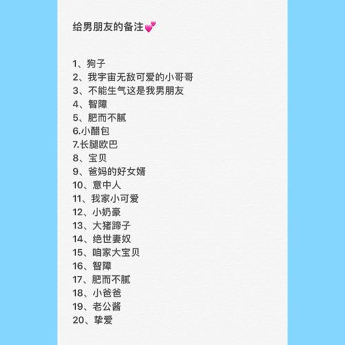 给男朋友的备注特别的昵称有哪些