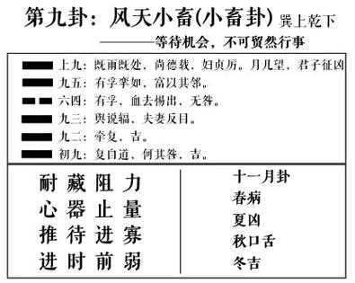 六十四卦图详解_第九卦风天小畜卦