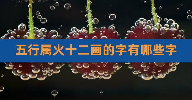 属性为火12画的字