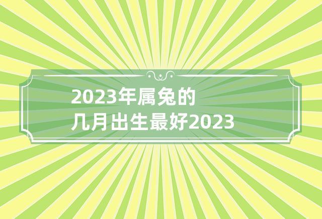 2023年属免的几月出生最好