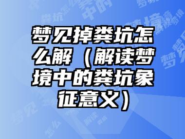 梦见粪池 粪坑是什么意思