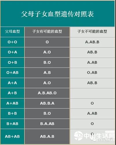 母亲o型血孩子b型血父亲是