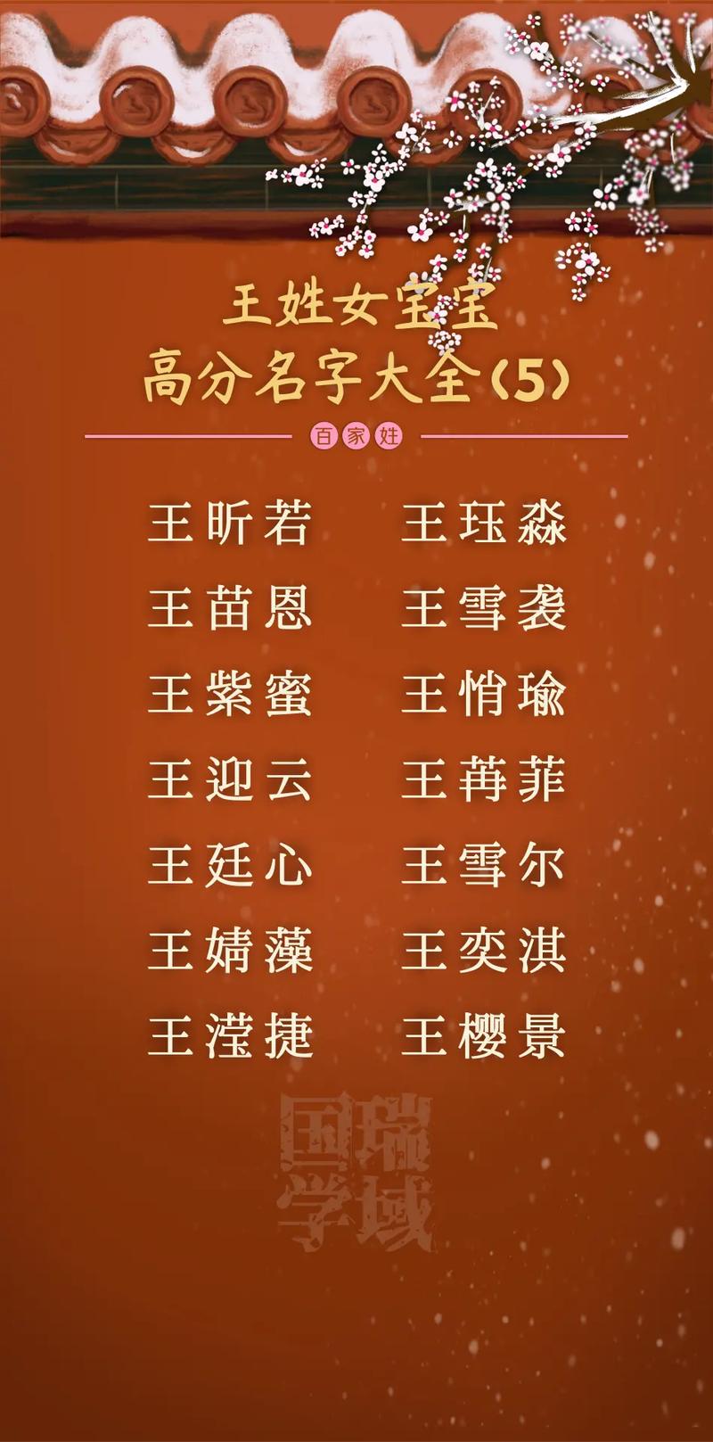 王姓宝宝起名字及缺水
