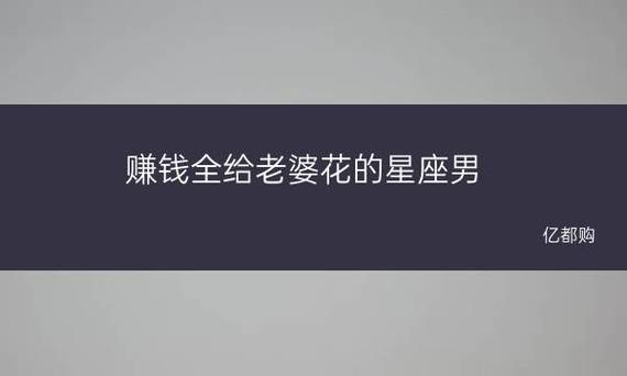 赚钱全给老婆花的星座男