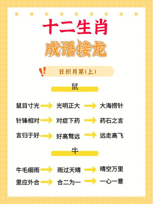 心灵手巧成语接龙,十二生肖成语接龙大全四字成语