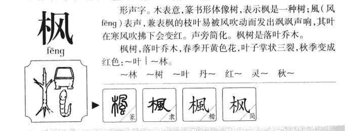 枫字的寓意和象征