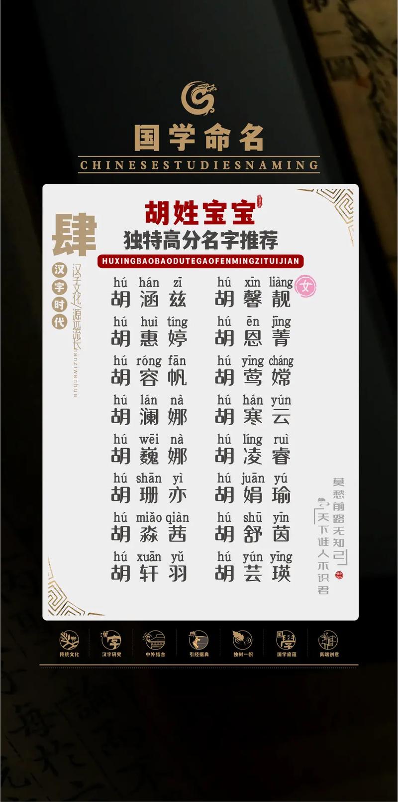 属猪漂亮胡姓小女孩起名有什么好方法