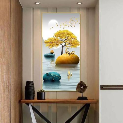 入户门迎面墙画挂什么好