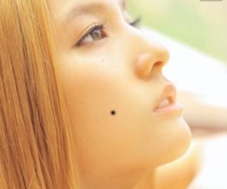 右脸颊长痣的女人