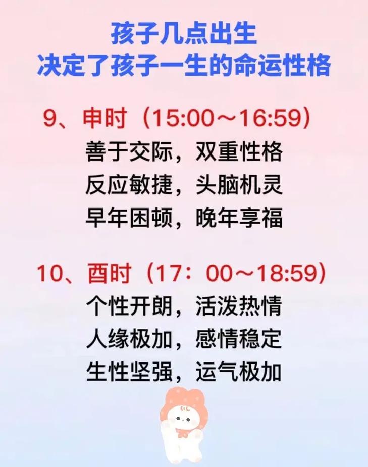 对号入座哦!出生时辰决定孩子性格与命运