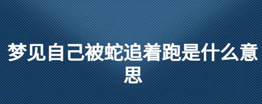 梦见蛇来追我