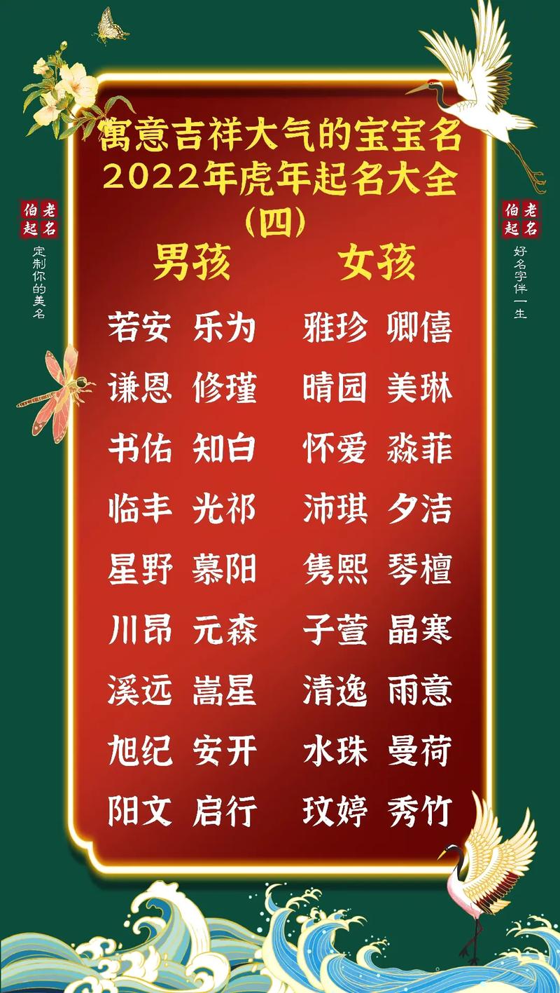 中国最吉祥好寓意的100个字,起名参考