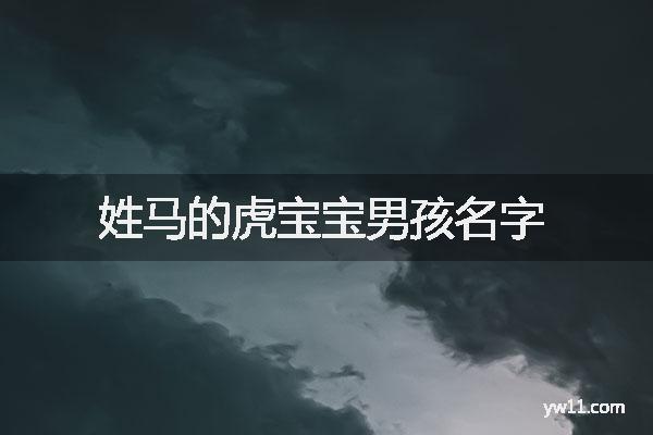 2023年9月17号出生马姓宝宝取名叫什么